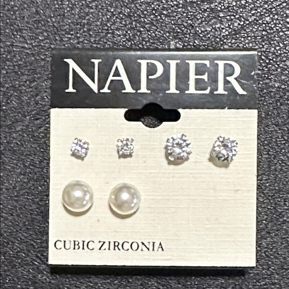Napier Cubic Zirconia NEW Multi Pair Post Earrings